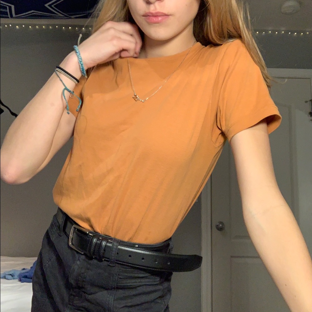 Orange short sleeve shirt